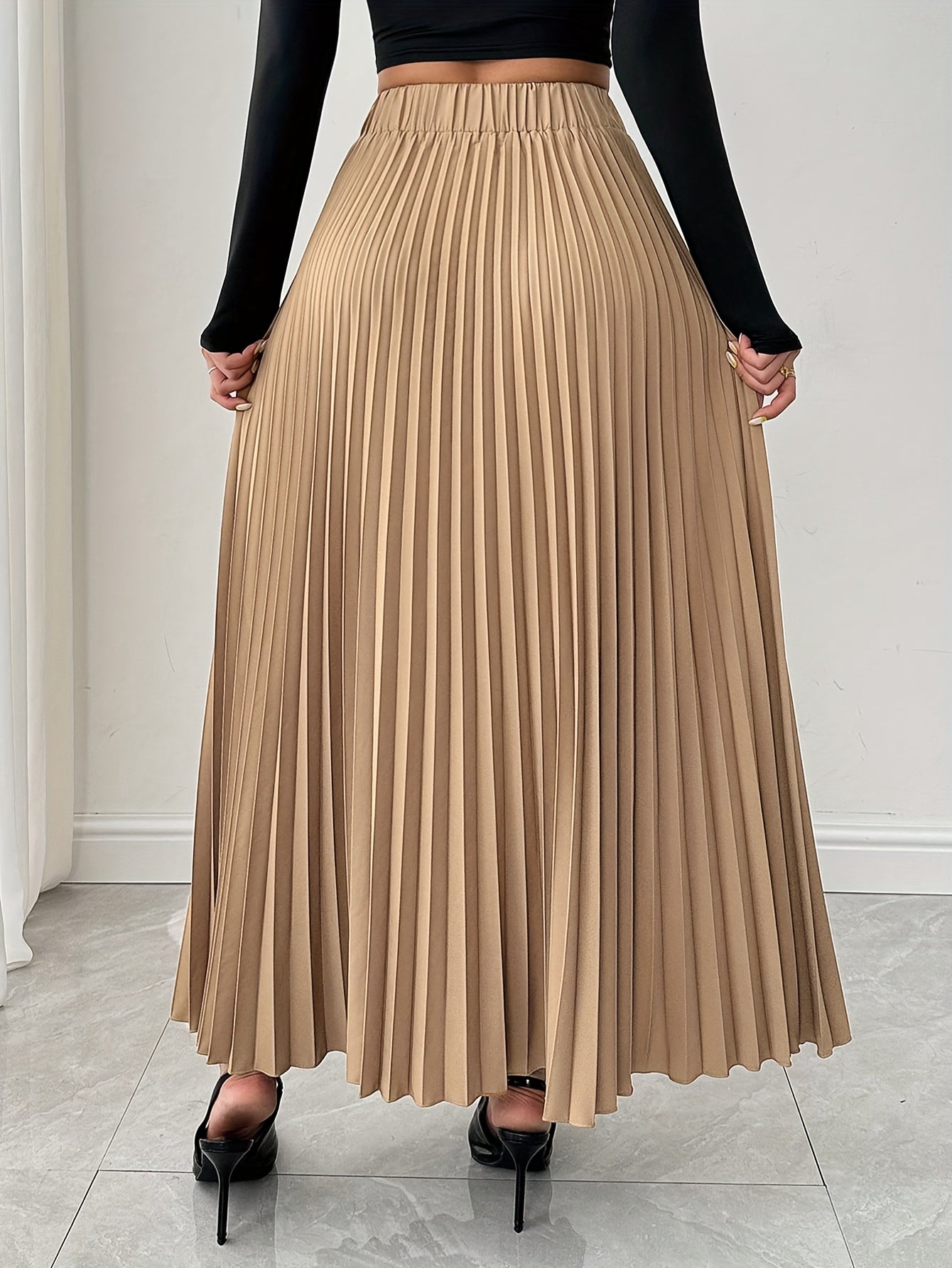 Jupe Longue - Beige - Plissée