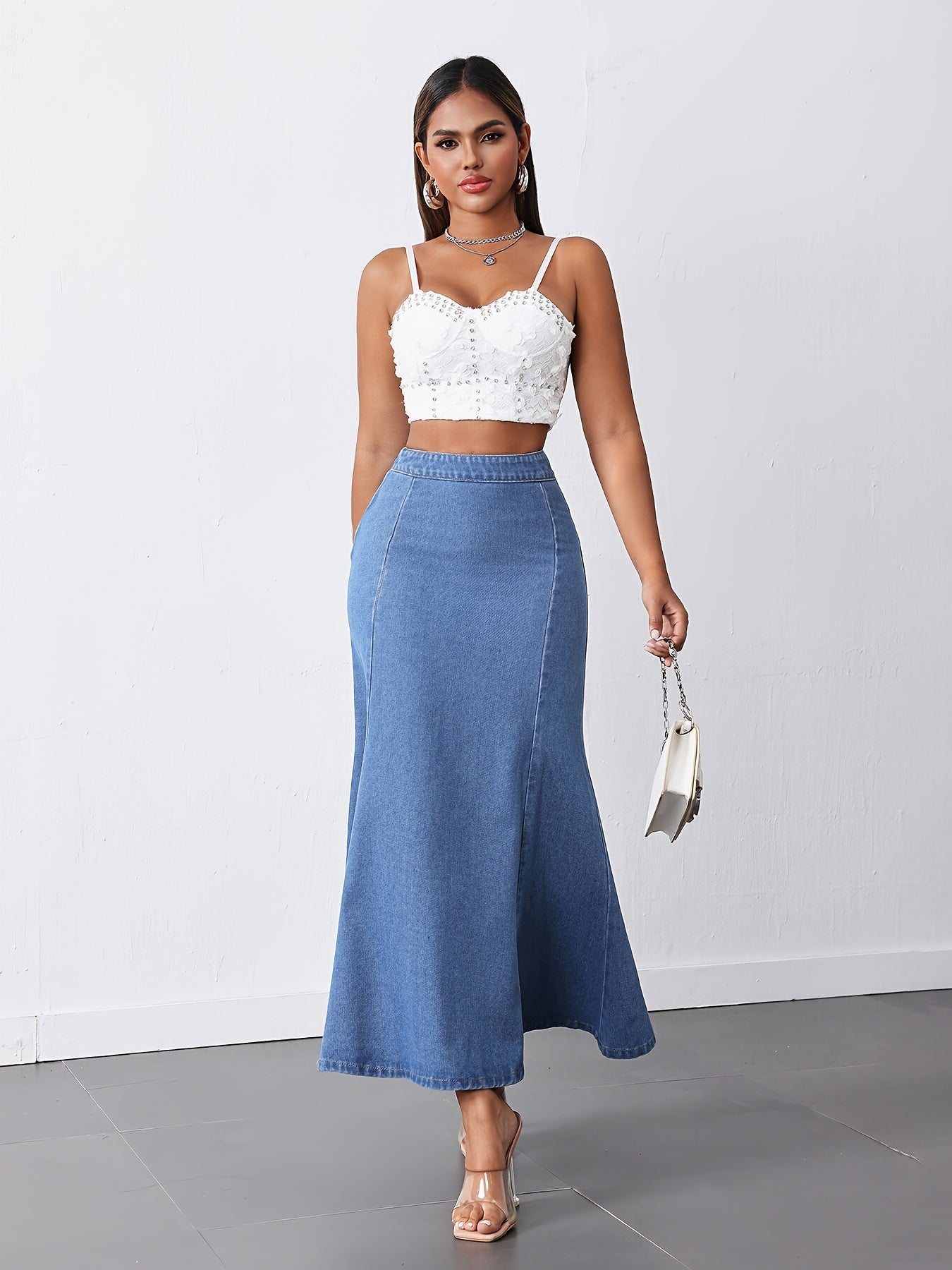 Jupe Longue - Jean - Haute Taille