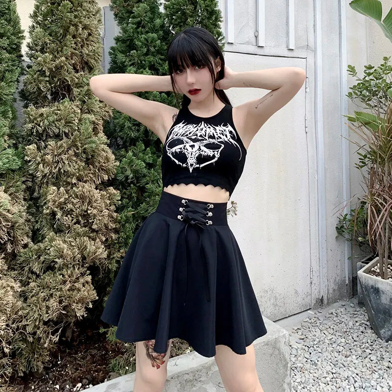 Jupe Courte - Noire - Haute Taille