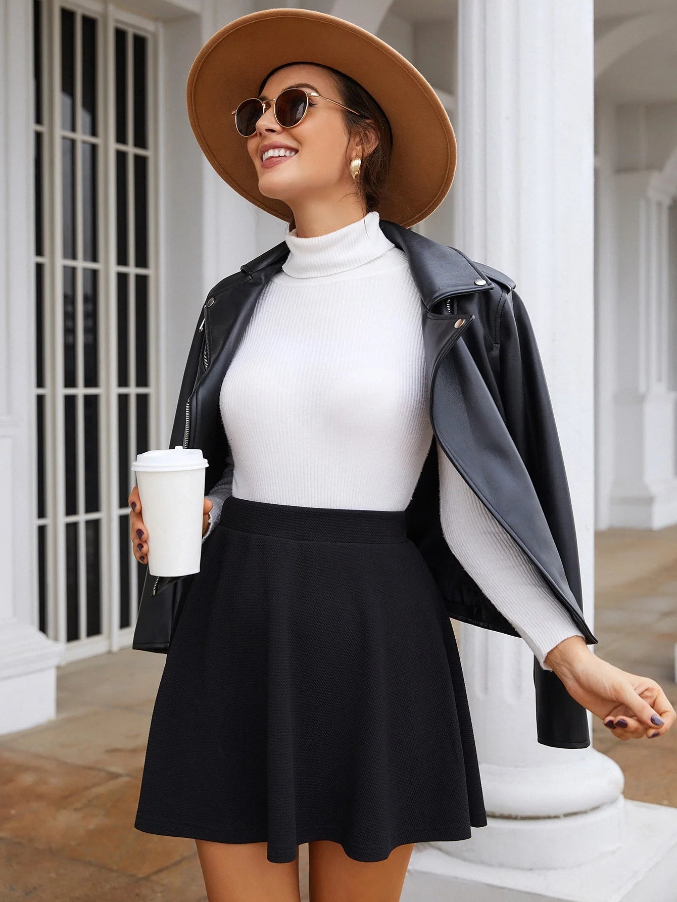 Jupe Courte - Noire - Haute Taille