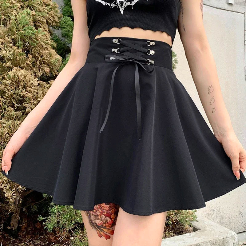 Jupe Courte - Noire - Haute Taille