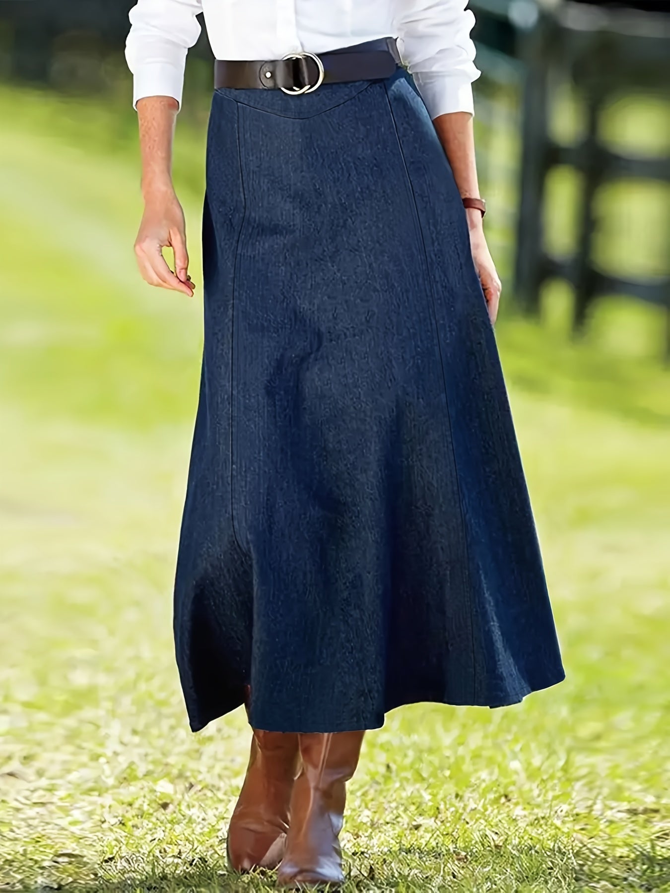 Jupe Longue - Jean - Droite - Haute Taille