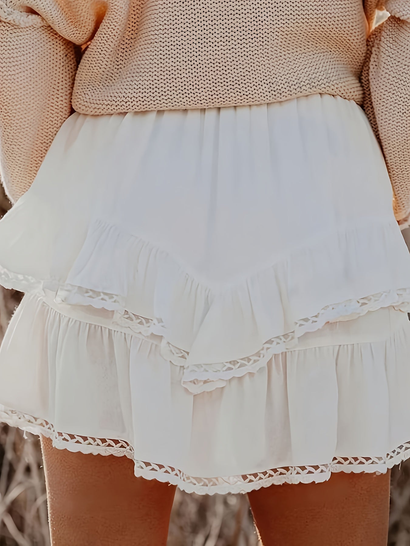 Jupe Blanche - Volant - Haute Taille